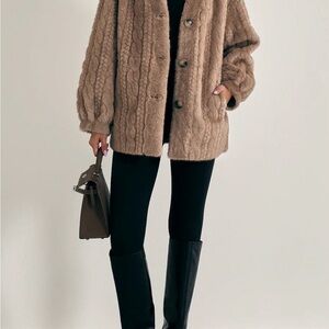 Cozy Tan Faux Fur Jacket. NWT